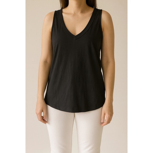 Universal Thread Womens Tank Top L Black V Neck Sleeveless Knit Casual - Picture 1 of 4
